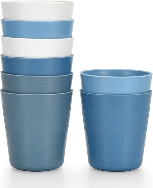 8 Ounce Small Tumbler Cups,Unbreakable Drinking Cups Microwave and Dishwasher Safe BPA Free Small Reusable Cup for Water, Milk, Juice, Soda and More【Set of 8】