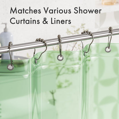 Shower Curtain Rings, Set of 12, Rust-Resistant Metal Shower Hooks Ring Shower Rings for Curtain Rolling Shower Curtain Hooks for Bathroom Shower Rod Shower Curtain Hangers, Nickel
