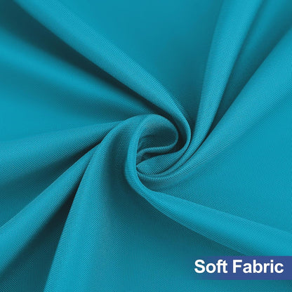 Rectangle Table Cloth Cover, Waterproof Polyester Elastic Fitted Tablecloth, Fits for 6 Foot Folding Tables, Washable Table Protector for Picnic, Camping, Outdoor (Teal, 30" X 72")