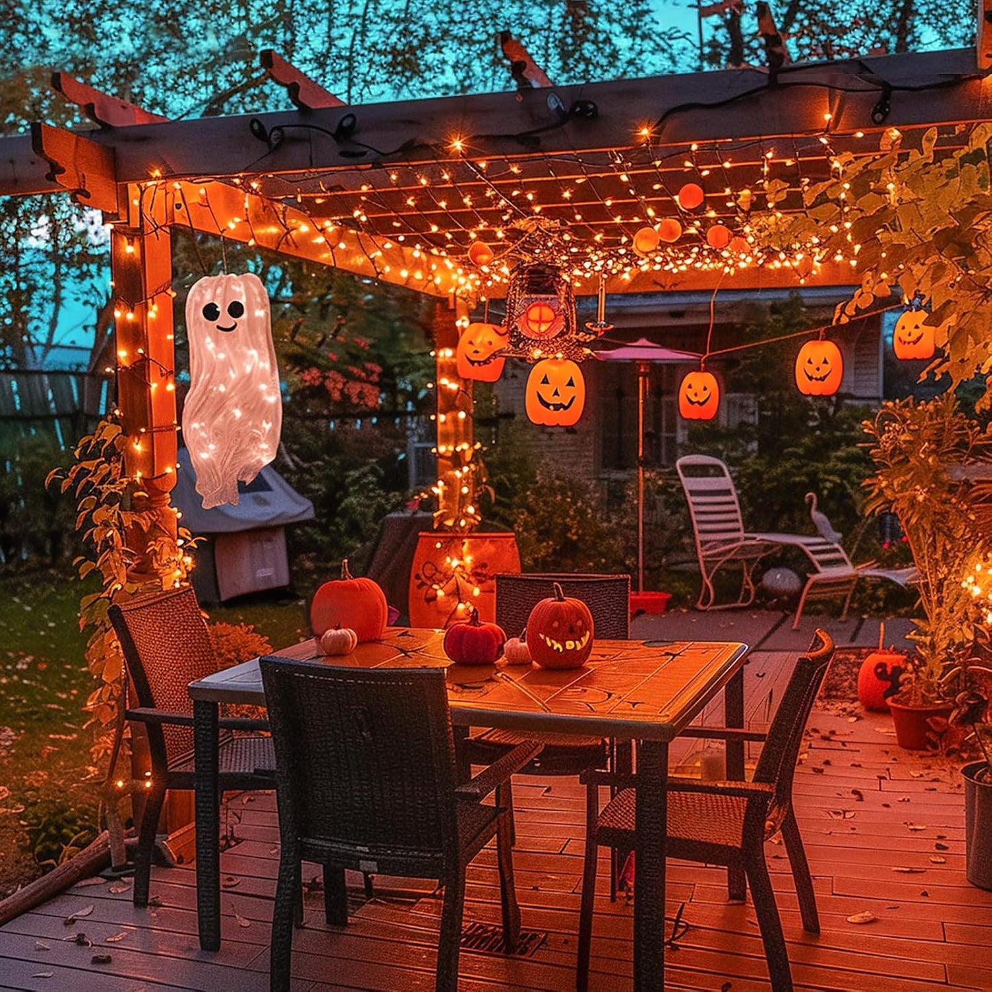 500 LED Orange Halloween Lights Outdoor, 173Ft Halloween String Lights Plug In, Waterproof 8 Modes Orange LED Light for Party House Tree Fall Thanksgiving Decorations