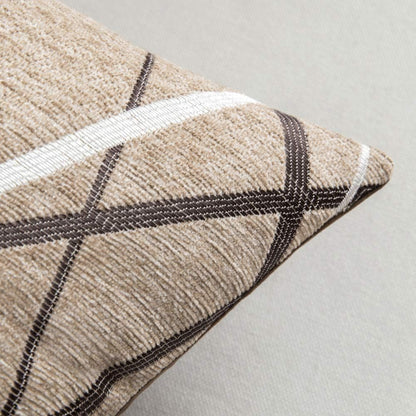 Pack of 2 Decorative Throw Pillow Covers Woven Textured Chenille Cozy Modern Concise Soft Light Tan Square Cushion Shams for Bedroom Sofa Car 18 X 18 Inch