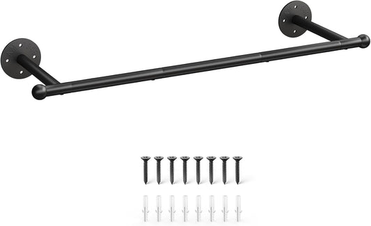 Industrial Pipe Clothing Rack, Wall Mounted Clothes Rack, Closet Rods for Hanging Clothes, 33" Multi-Purpose Hanging Rod for Laundry Room, Bedroom and Closet Storage