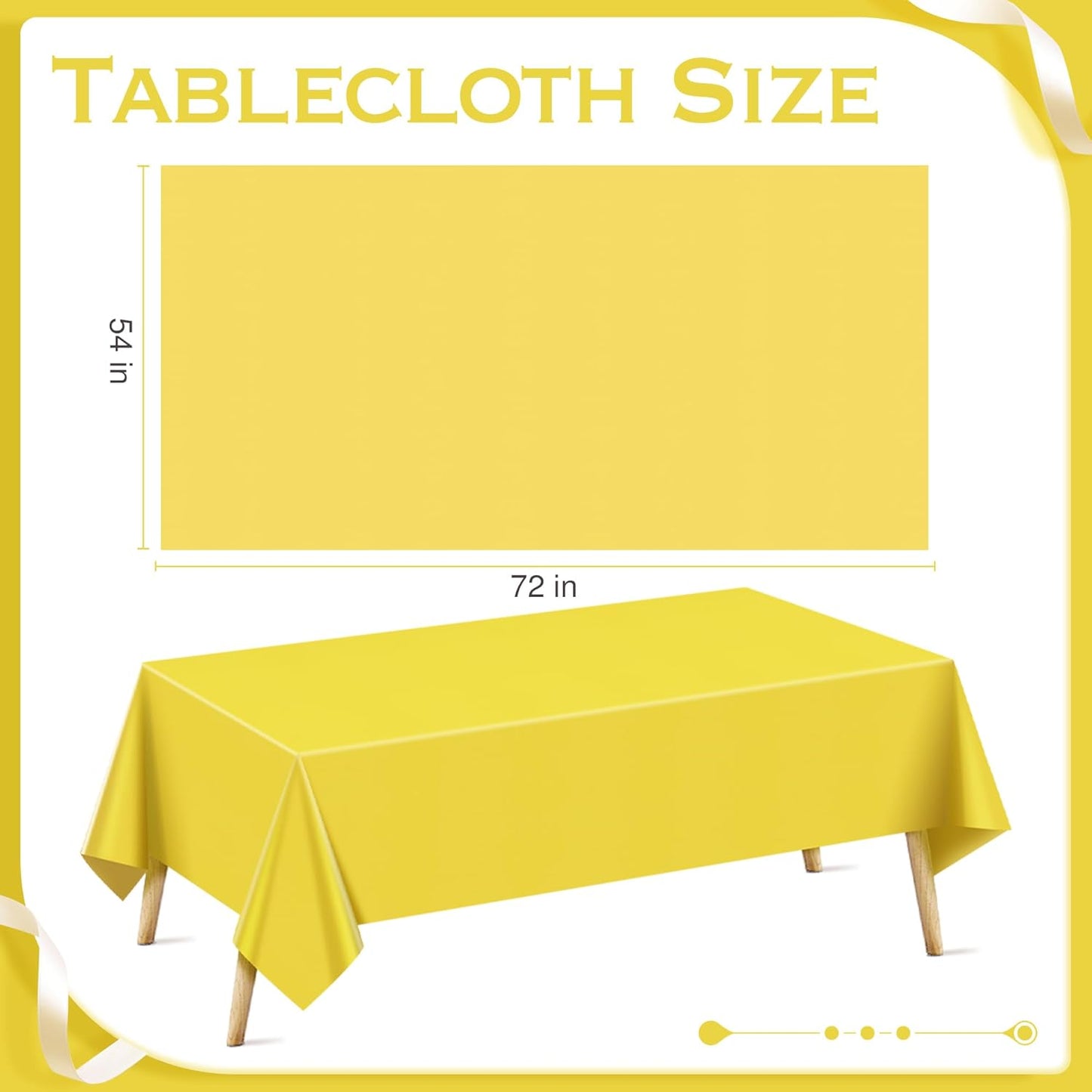 6-Piece Green & Gold Series Rectangle Tablecloth Set, 54x72" Solid Color Waterproof and Spillproof Disposable Plastic Covers, Durable Tablecloths for Dining, Buffets, Picnics, and Outdoor Events