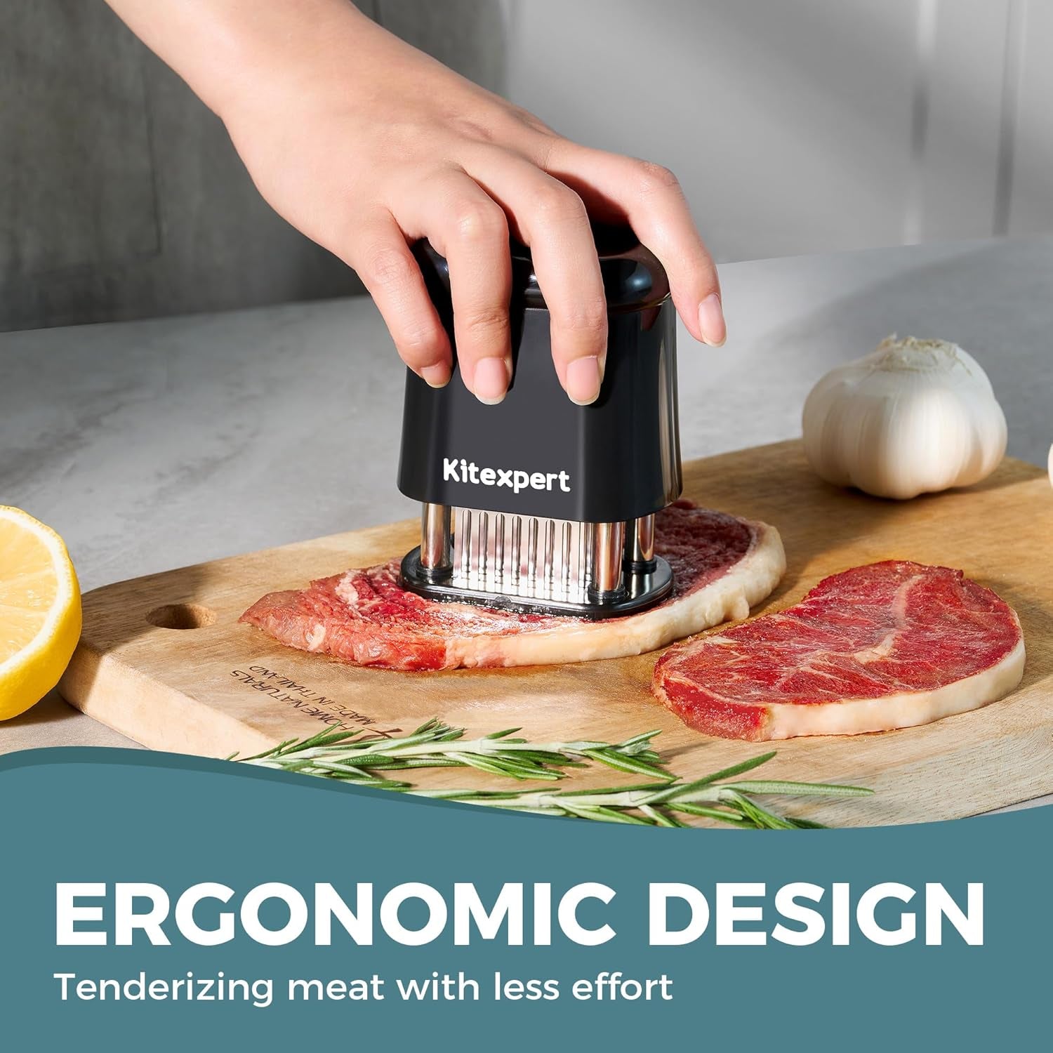 Meat Tenderizer Tool with 56 Stainless Steel Ultra Sharp Needle Blade, Durable Meat Tenderizer with Safety Lock, Chicken Tenderizer for Beef, Steak, Meat Tenderizer Machine