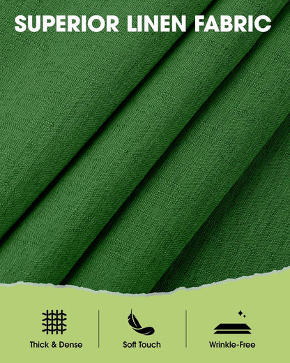 Rectangle Linen Tablecloth Waterproof & Stain Resistant, Wrinkle-Free Table Cloth Adds Elegance and Protection, Ideal for Dining, Party, Wedding and Outdoor, 52 X 70 Inch, Green