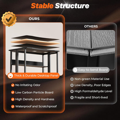 Folding Desk with Storage Shelf - 31.5 Inch Compact Computer Table for Small Spaces, Space-Saving Sofa Table, Ideal for Writing and Office Use, Easy to Fold, Black