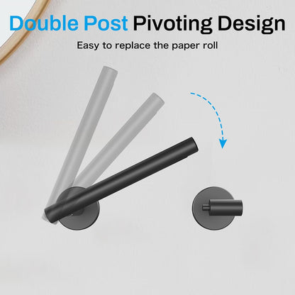 Toilet Paper Holder Wall Mount Screw-In Matte Black Bathroom Toilet Paper Roll Holders Stainless Steel Tissue Holder for Bathroom Hardware Accessories