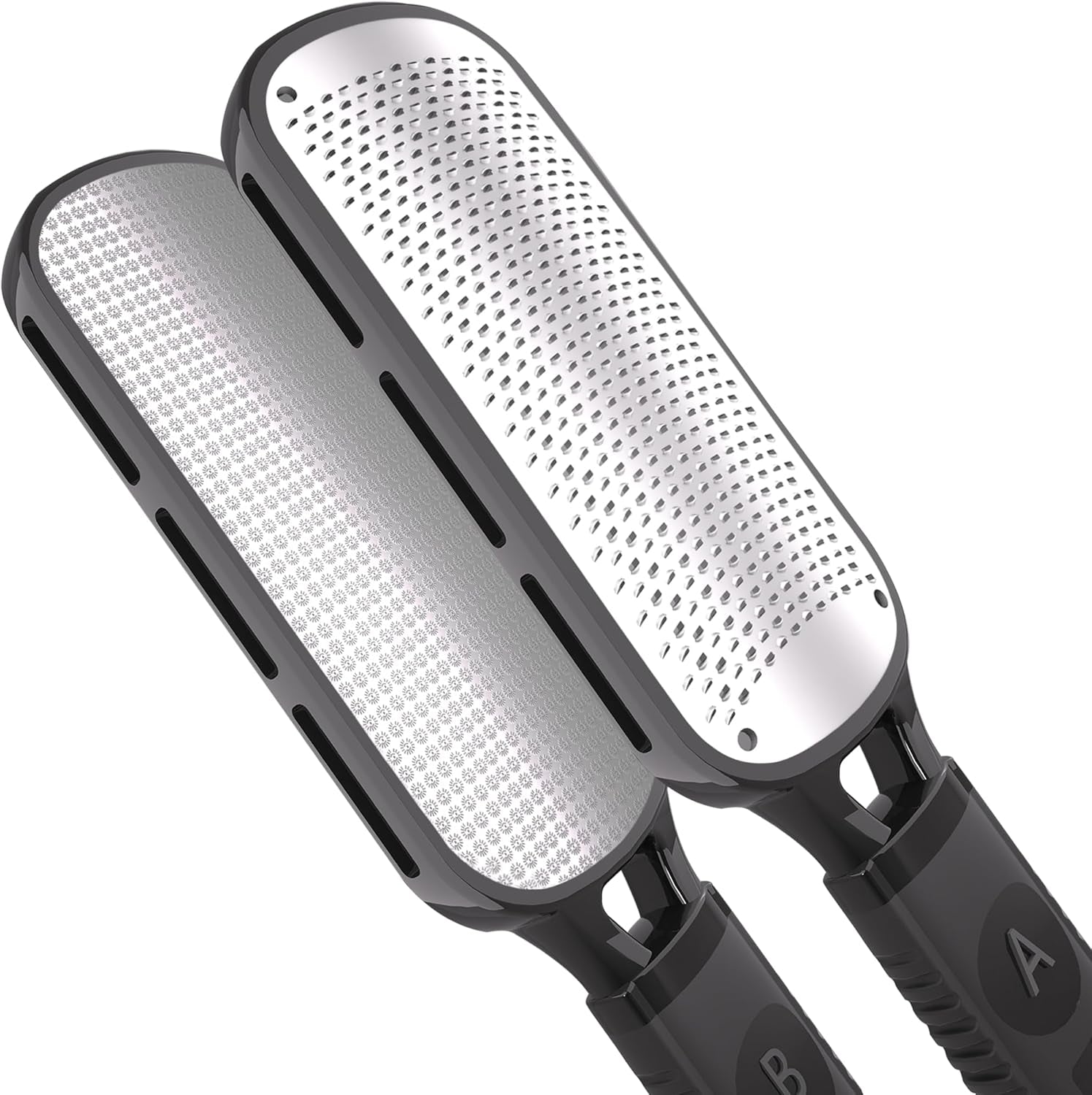 Foot File for Dead Skin, Double Sided Callus Remover for Feet, Metal Foot Scrubber for Cracked Heel, Professional Foot Scraper Rasp Pedicure Tool to Remove Hard Skin - 2 in 1 Foot File