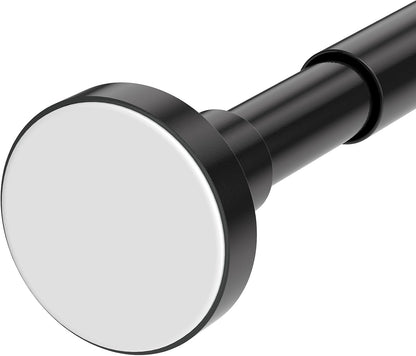 Adjustable Non-Slip Stainless Steel Tension Curtain Rod, 32-75 Inches, Rust-Resistant Telescoping Design for Bathroom, Kitchen, Dorm, RV - No Drilling Required, Easy Installation, Black