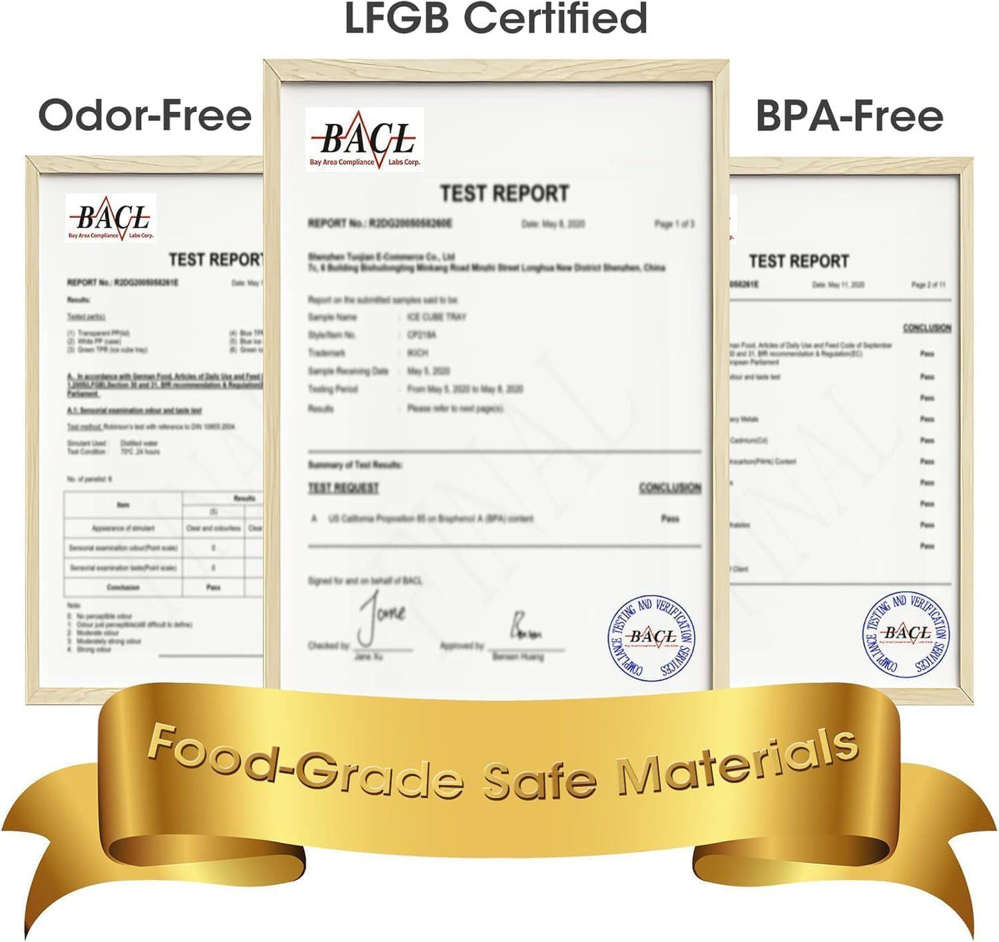 Ice Cube Tray with Lid and Bin, 4 Pack Silicone Plastic Ice Cubes Trays for Freezer with Box/Container, Stackable with Storage Iced Bucket Kits, Scoop, for RV, Soup, Food, Cocktail, Coffee