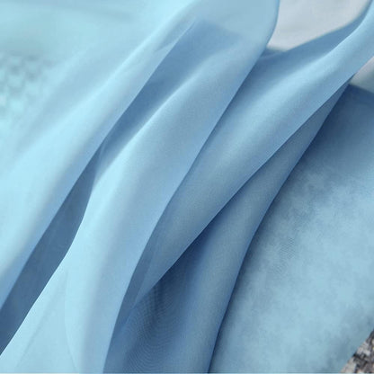 Half Window Sheer Curtains Rod Pocket Translucent Voile Drapes Extra Wide for Small Window Kitchen Cafe One Panel 54 X 18 Dusty Blue