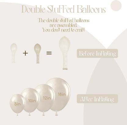 106Pcs Double Stuffed Pearl White Balloons, White Pearl Balloons for Engagement Bridal Shower Wedding Party Decorations