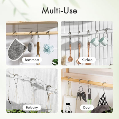 Shower Curtain Rings, Set of 12, Rust-Resistant Metal Shower Hooks Ring Shower Rings for Curtain Rolling Shower Curtain Hooks for Bathroom Shower Rod Shower Curtain Hangers, Nickel