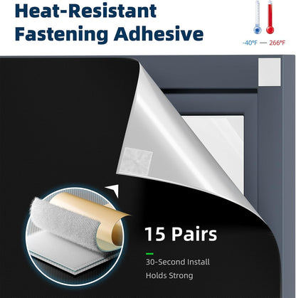 Portable Blackout Curtains 40"×57" Strong Hook and Loop Tape Strips with Adhesive,Blackout Shades That Can Be Cut,100% Blackout Material Window Blinds for Baby Nursery or Travel Use-Black