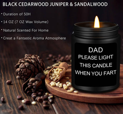 Gifts for Dad, Fathers Day Christmas Birthday Dad Gifts from Daughter Son - Sandalwood Scented Candle (7OZ)
