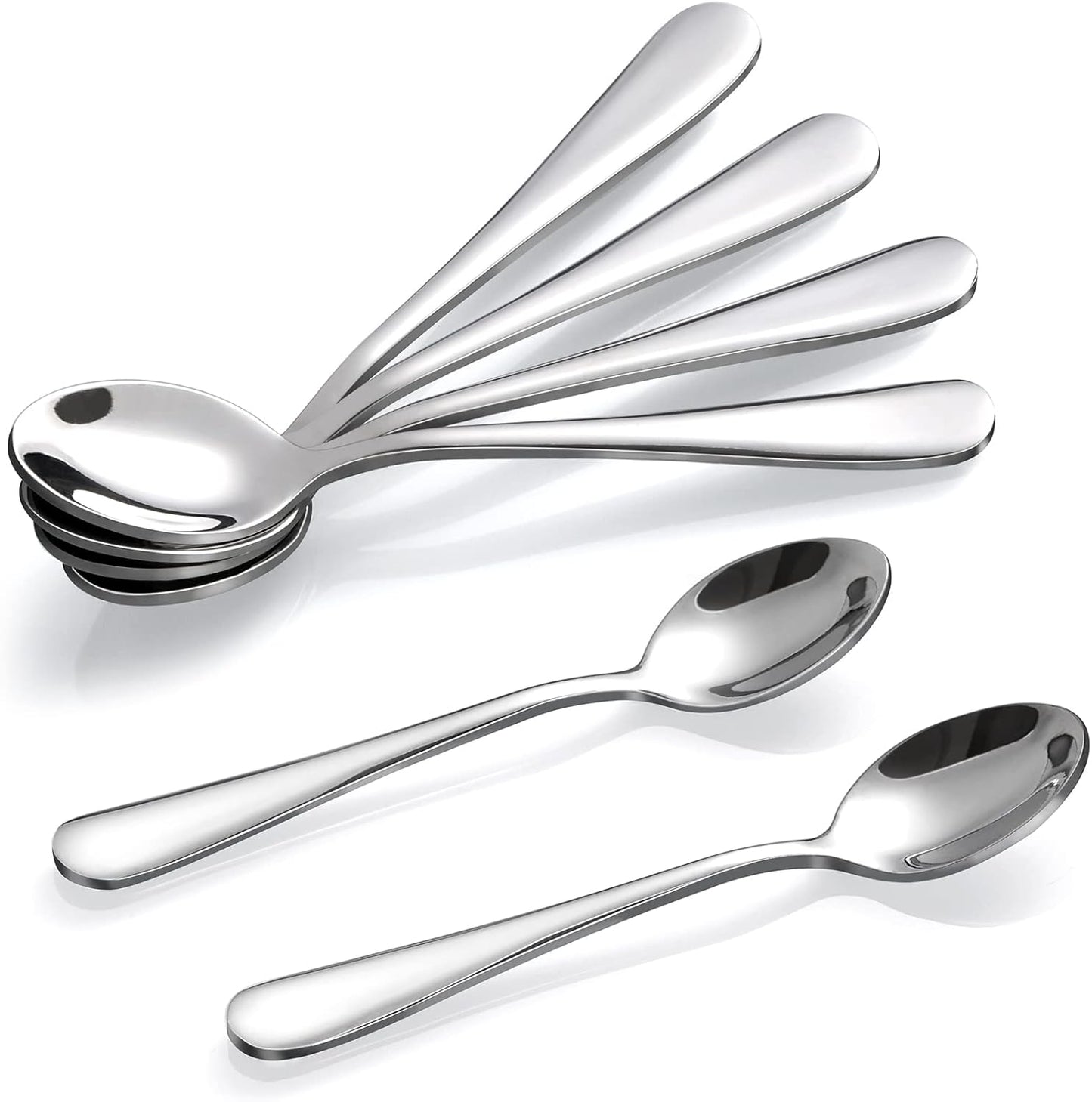 6-Piece Demitasse Espresso Spoons, 4 Inches Stainless Steel Mini Coffee Spoons