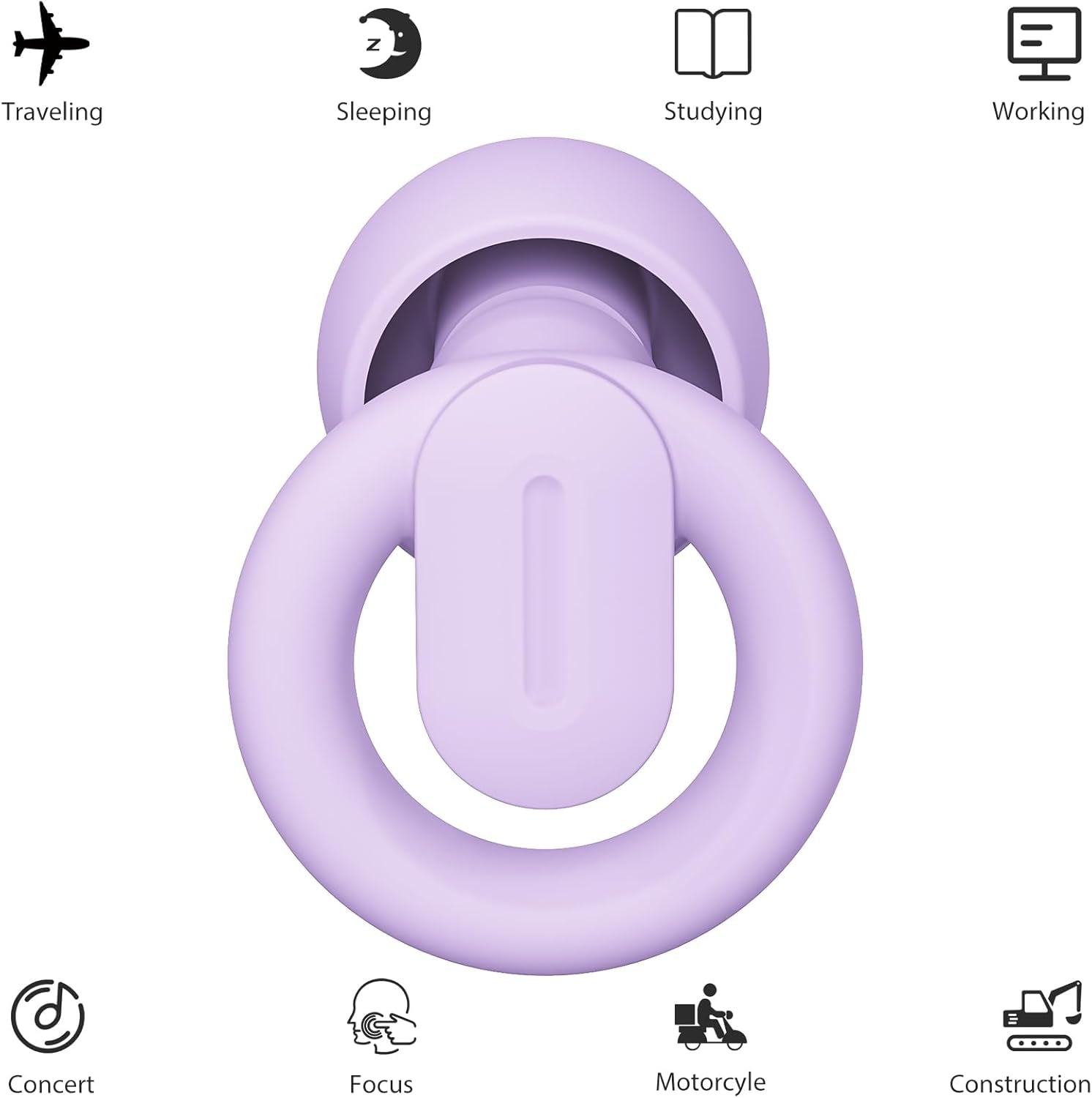 Ear Plugs for Sleeping Noise Cancelling, Reusable Earplugs for Noise Reduction, Soft Silicone Hearing Protection Ear Plugs for Sleep, Work, Noise Sensitivity, Study, Snoring, Concert 30-35Db