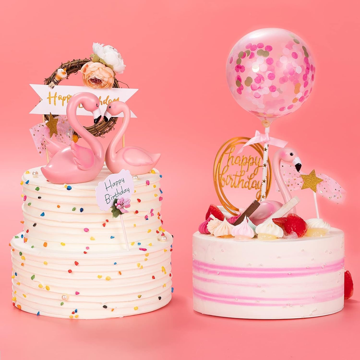 Acrylic Round Cake Discs Set (6.5”, 8.5”, 10.5”) with Dual Circles for Each Size, Includes Comb Icing Scraper and Edge Smoother Cream Scraper