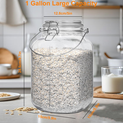 1 Gallon Super Wide Mouth Glass Jars with Airtight Lids,2 Pack Gallon Mason Jars Glass Storage Container for Canning,Pickling,Fermenting