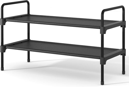 Shoe Rack for Closet, Sturdy and Long-Lasting Shoe Shelf, Shoe Rack for Entryway, Personalized DIY Shoe Organizer, Shoe Rack Organizer for Space-Saving, 27.6" X 11.8" X 16.5", Black