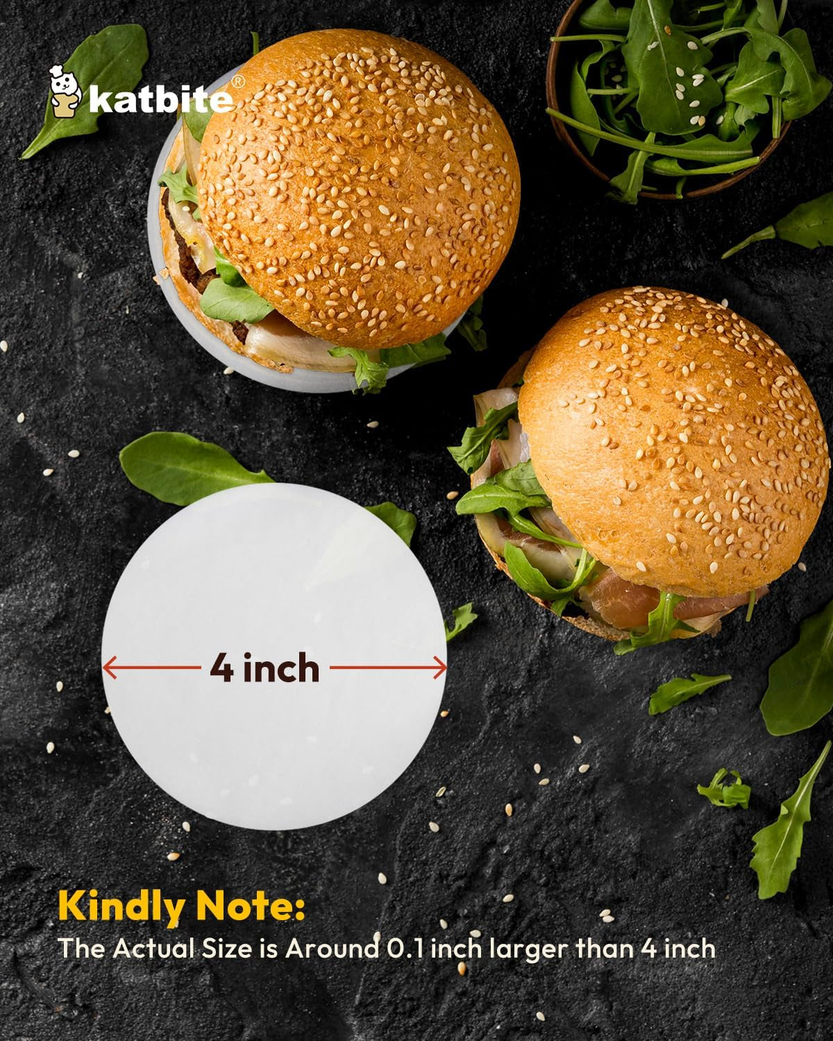 Heavy Duty Parchment Rounds 4 Inch, 200Pcs round Parchment Patty Paper Rounds, Use for Baking Small Cakes, Separating Frozen Patty, Toaster Oven, Tortilla Press