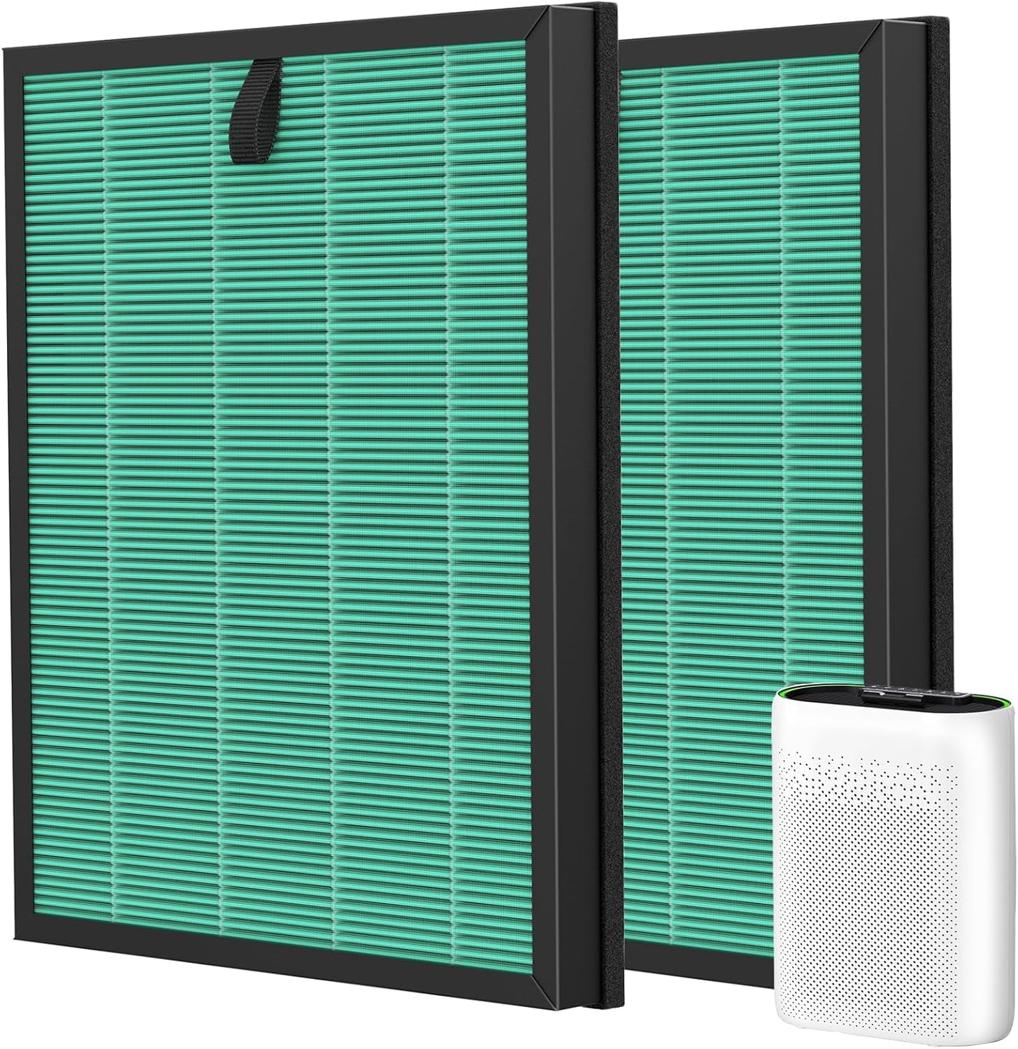 2 Pack MK-D05 Air Filter Replacement for A-EVE MK-D05 Air Purifiers, 4-In-1 High-Efficiency H13 True HEPA Filter - Pet Dander Version, Green