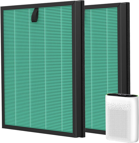 2 Pack MK-D05 Air Filter Replacement for A-EVE MK-D05 Air Purifiers, 4-In-1 High-Efficiency H13 True HEPA Filter - Pet Dander Version, Green