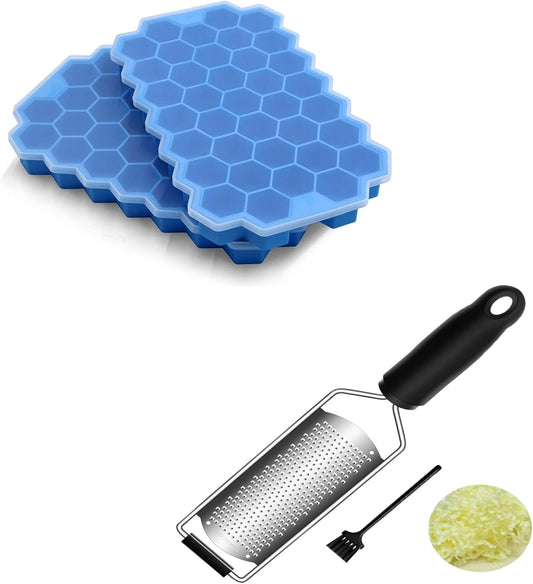 Ice Cube Trays for Freezer with Lid-37 Grid Silicone Ice Cube Tray with Lid for Small Ice Cube Molds, Perfect Kitchen Gadgets Zucchini Nutmeg Ginger Peeler
