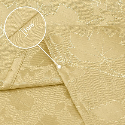 Rectangle Thanksgiving Tablecloth, Waterproof Jacquard Fall Table Cloth, Damask Cloth Table Cover for Harvest Decor (60" X 102", Yellow Maple Leaf)