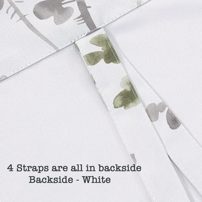 Blackout Tie up Curtain - Thermal Insulated Balloon for Small Window, Adjustable Kitchen Rod Pocket Panel (42" W X 45" L, Floral Pattern in Grey and Sage)