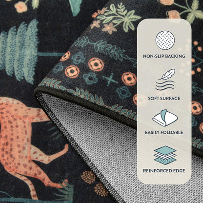 Jungle Kitchen Runner Rug, 2X10 Black Hallway Non Slip Washable Runner Rugs for Entryway, Modern Animal Carpet Non Shedding Mat for Hallway Laundry