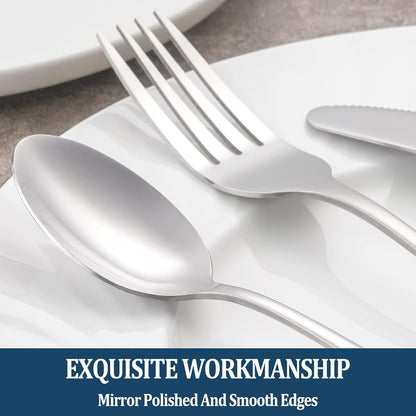 8 Pieces Dinner Forks Set, Food-Grade Stainless Steel Forks, Silverware Forks for Home, Kitchen or Restaurant, Mirror Polished, Dishwasher Safe - 8 Inch