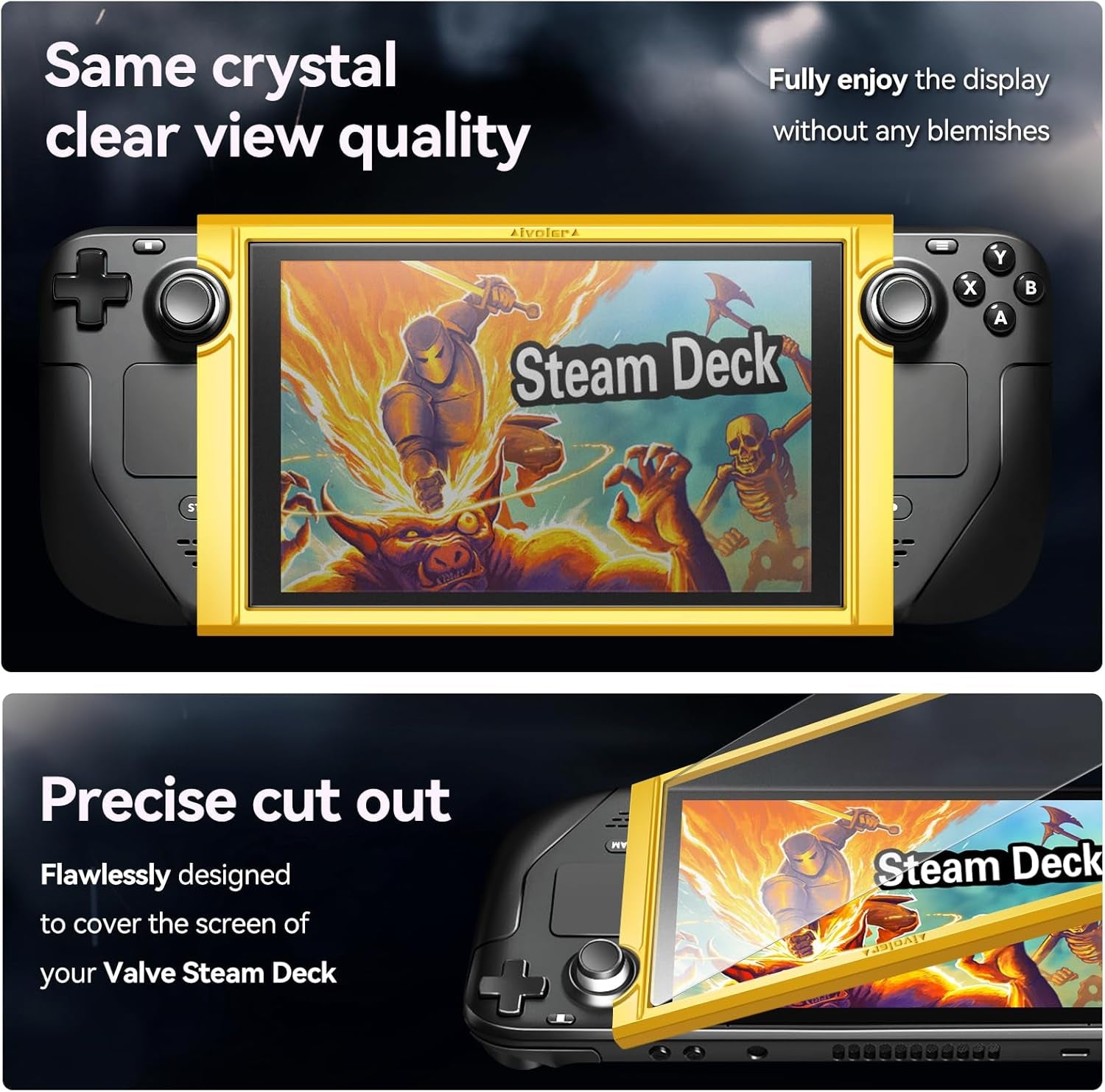 2-Pack Anti-Glare Etched Screen Protector for Steam Deck 7.0''/Steam Deck OLED 7.4'', Matte anti Glare Tempered Glass with Alignment Frame Anti-Scratch Full Coverage Guard for Steam Deck