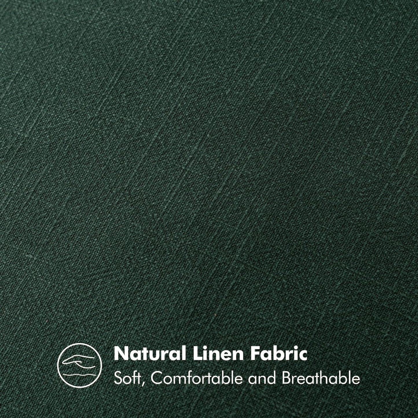 Christmas Decorative Linen Pillow Covers 18X18 Inch Dark Green ​Boho Farmhouse​ ​Neutral Couch Throw Pillows for Bed Pack of 2 Accent Modern Pillowcase Sofa Livingroom Home Decor