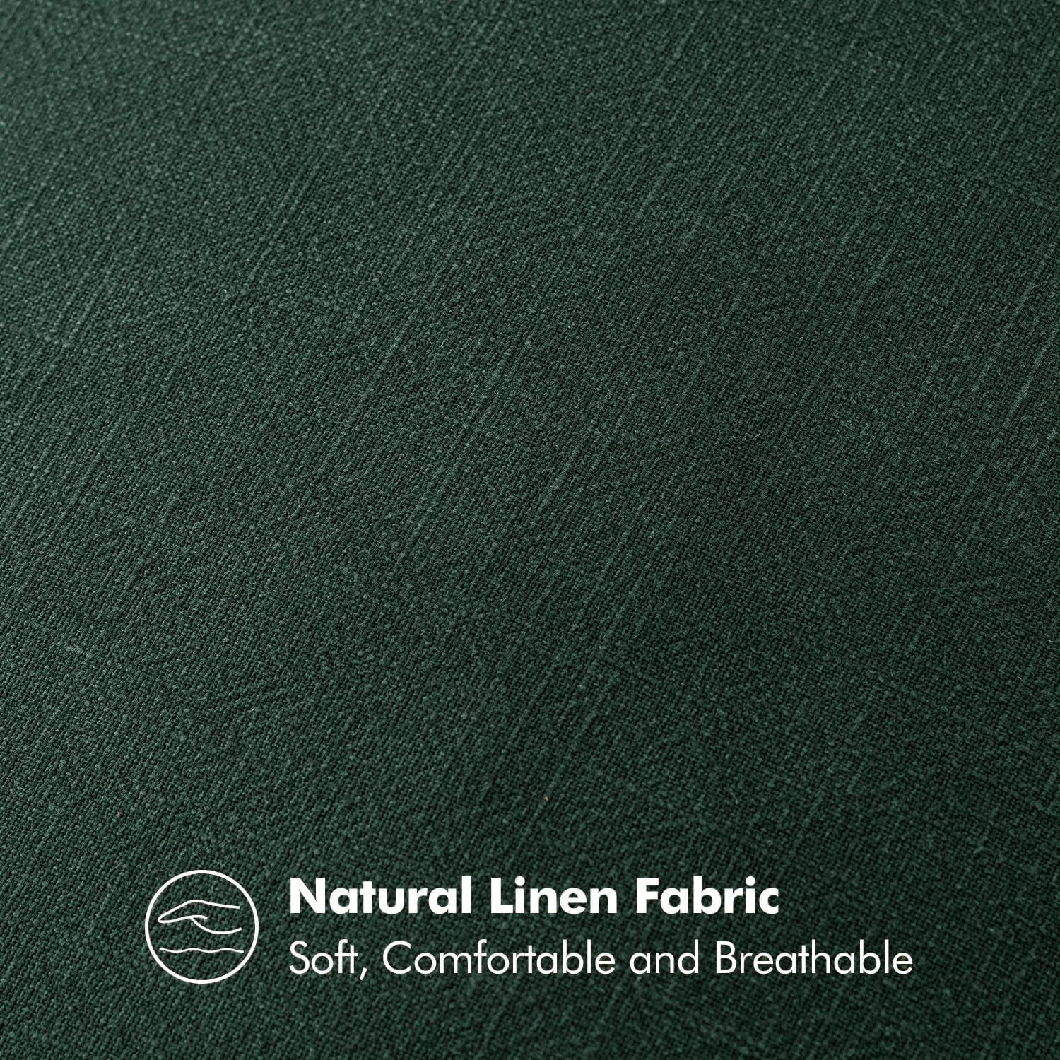 Christmas Decorative Linen Pillow Covers 18X18 Inch Dark Green ​Boho Farmhouse​ ​Neutral Couch Throw Pillows for Bed Pack of 2 Accent Modern Pillowcase Sofa Livingroom Home Decor