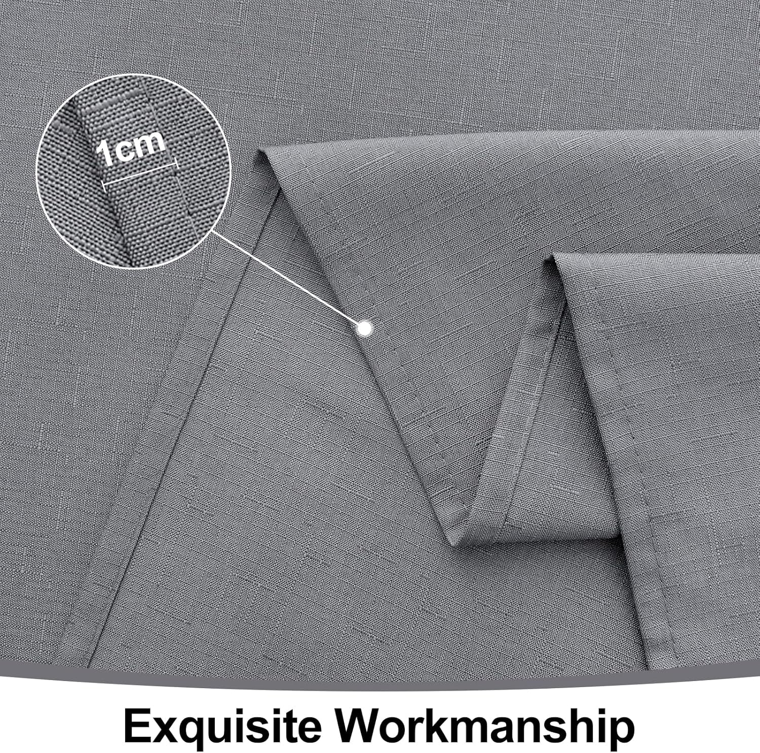Rectangle Table Cloth Linen Textured, Waterproof Spillproof Anti-Wrinkle Burlap Tablecloth, Washable Decorative Fabric Table Cover for Dining, Party, Banquet, 52 X 70 Inch, Grey