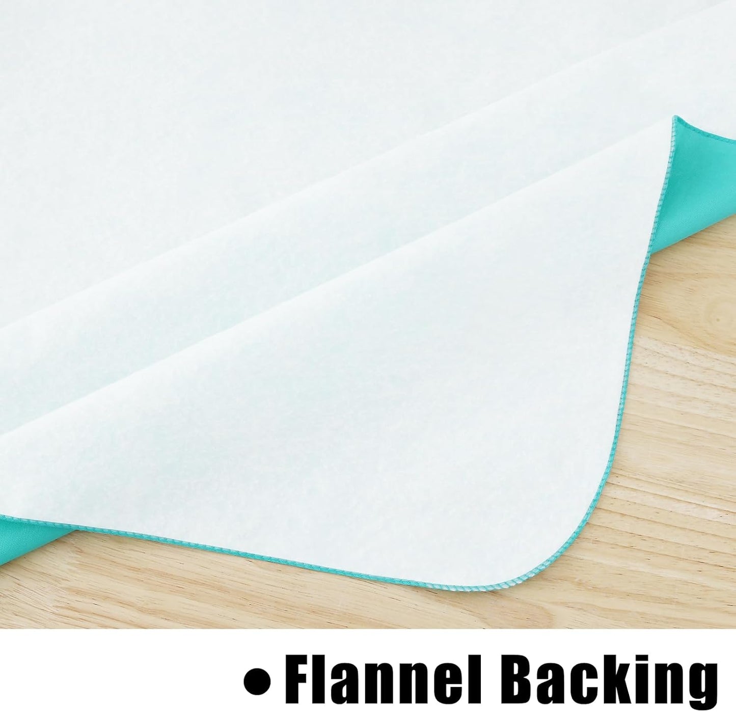 2 Pack Rectangle Vinyl Tablecloth, Waterproof Spillproof Plastic Flannel Backed Table Cloth, Wipe Clean Table Cover for Dining, Buffet Parties and Camping (Teal, 52" X 70")
