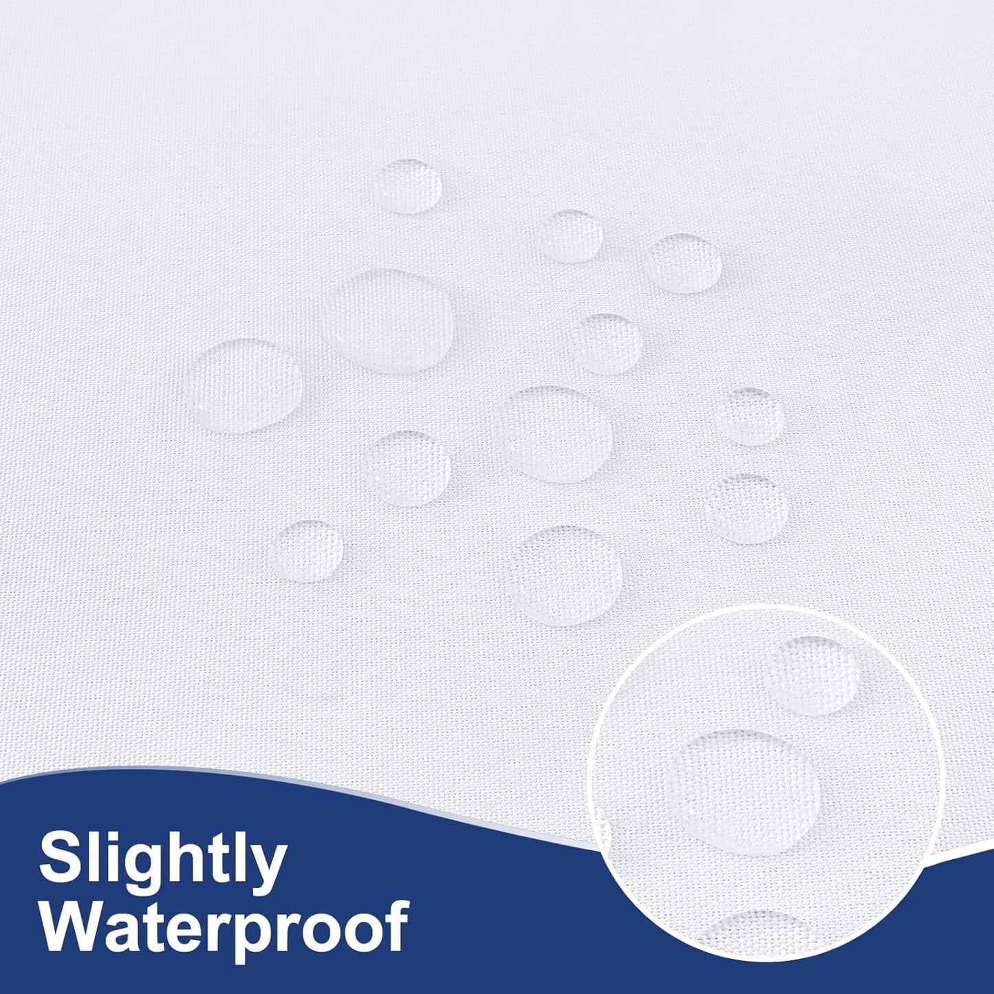 2 Packs Rectangle Fitted Tablecloth, 6 Foot Washable Fabric Table Cloth, Waterproof Polyester Table Cover for Party, Trade Show, Outdoor and Indoor (White, 30" X 72")