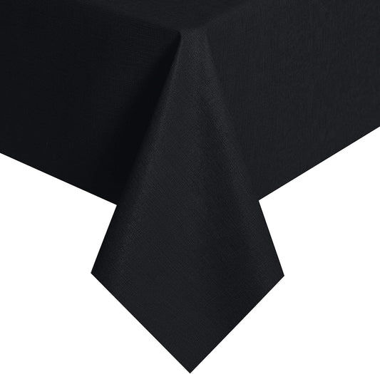 Vinyl Tablecloth for Picnic Camping Outdoor, 100% Waterproof Oil-Proof Spill-Proof PVC Table Cloth, Wipeable Thick Square Tablecloth Cover (54 X 54 Inch, Grey Blue)