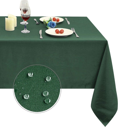 210GSM Square Green Table Cloth, Christmas Decorations Waterproof Tablecloth, Table Cover Protector for Holiday Party Use (Blackish Green,60 X 60 Inch)