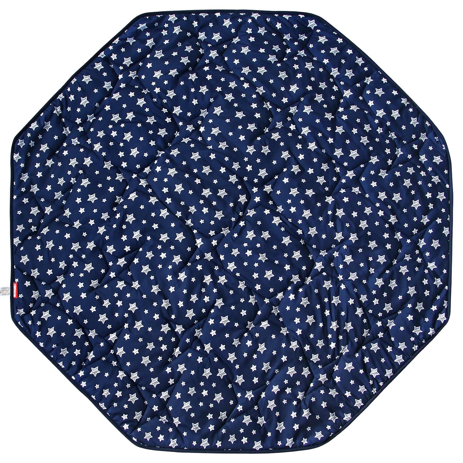 Playpen Mat 8 Panel Navy Fits for Regalo My Play Deluxe Extra Large Portable Play Yard, Non Slip Baby Octagon Playpen Mattress Pad, Navy Star Print Playard Pad