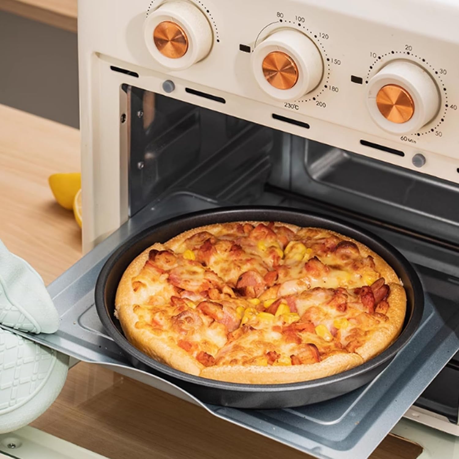 9Inch Black Non-Stick Dish Pizza Pan-Baking Pan Pizza Baking Tray- Heavy-Duty Pizza Dish Non-Stick Baking Sheet for Oven (3)