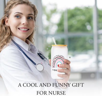 Nurse Gifts for Women, Nurse Appreciation Gifts, Nurses Week Gifts, Nurse Gifts, New Nurse Gifts, Thank You Gift for Nursing Graduation Birthday Gifts - 16 Oz Glass Cup Gift Baskets