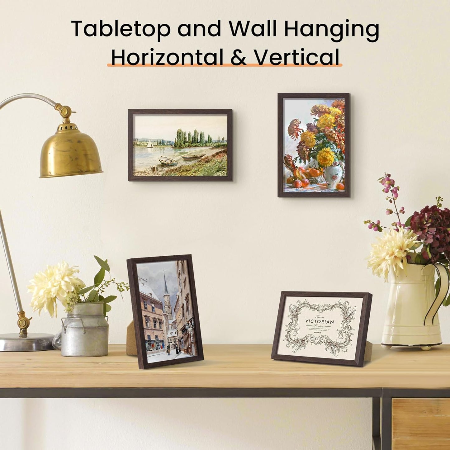 3 Pack 4X6 Picture Frame Bundle Wtih 4X6 Brwon Frames