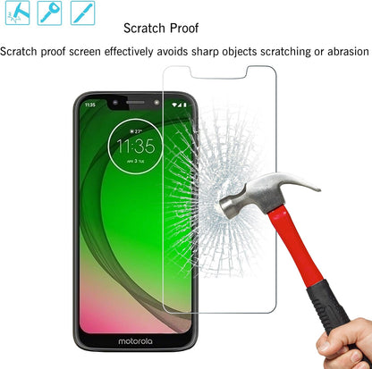 Screen Protector for Moto G7 Play 3Pack 9H Hardness Tempered Glass Screen Protector for Motorola Moto G7 Play Bubble Free anti Scratch Fingerprint Oil Stain Coating Case Friendly