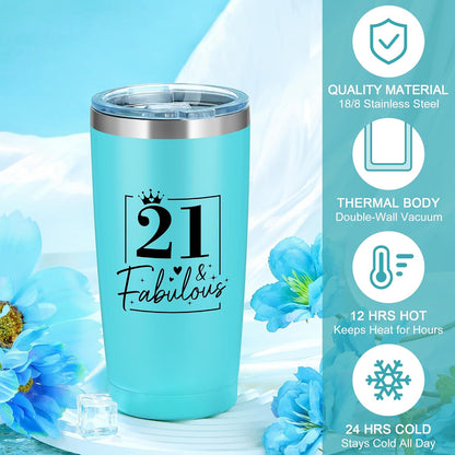 Elegant 21st Birthday Gift Basket for Her - Thoughtful Gifts for 21-Year-Old Women Including Tumbler and Accessories