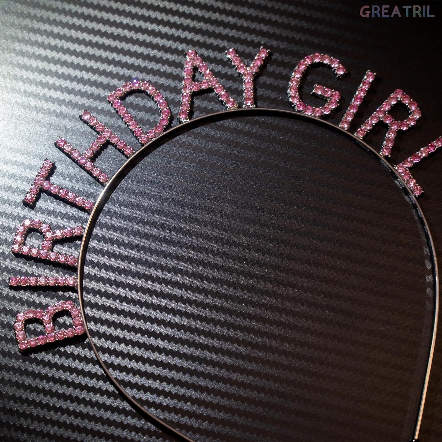 Birthday Girl Tiara and Sash Crown Headband (Pink)