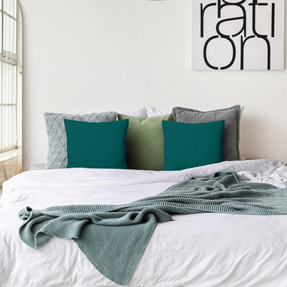 Throw Pillows Insert (Pack of 2, Dark Teal) - 18 X 18 Inches Bed and Couch Pillows - Indoor Decorative Pillow