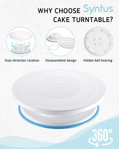 65 Pcs Cake Decorating Kit with Cake Stand Turntable, Cake Baking Supplies 30+1 Piping Bags, 24 Piping Tips, Offset & Straight Spatulas, 3 Scrapers, Leveler, 2 Couplers & 1 Tips Brush