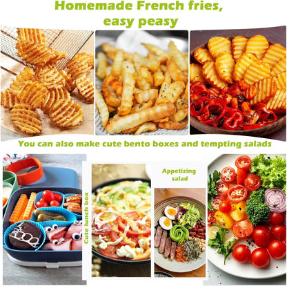 Crinkle Cutter, French Fry Cutter for Potatoes Stainless Steel Potato Carrot Chip Vegetable Crinkle Wavy Slicer